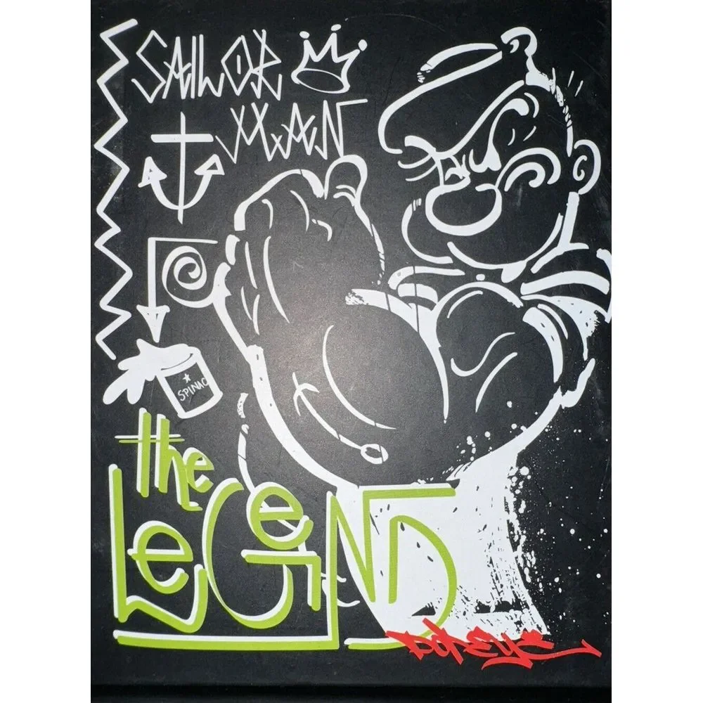 POPEYE THE SAILOR POPEYE THE LEGEND MEN'S WALLET POPEYE BIFOLD WALLET BLACK NEW